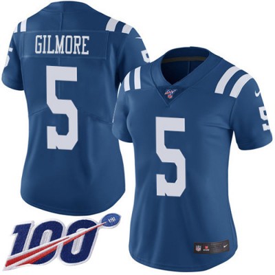 Nike Indianapolis Colts #5 Stephon Gilmore Royal Blue Women's Stitched NFL Limited Rush 100th Season Jersey